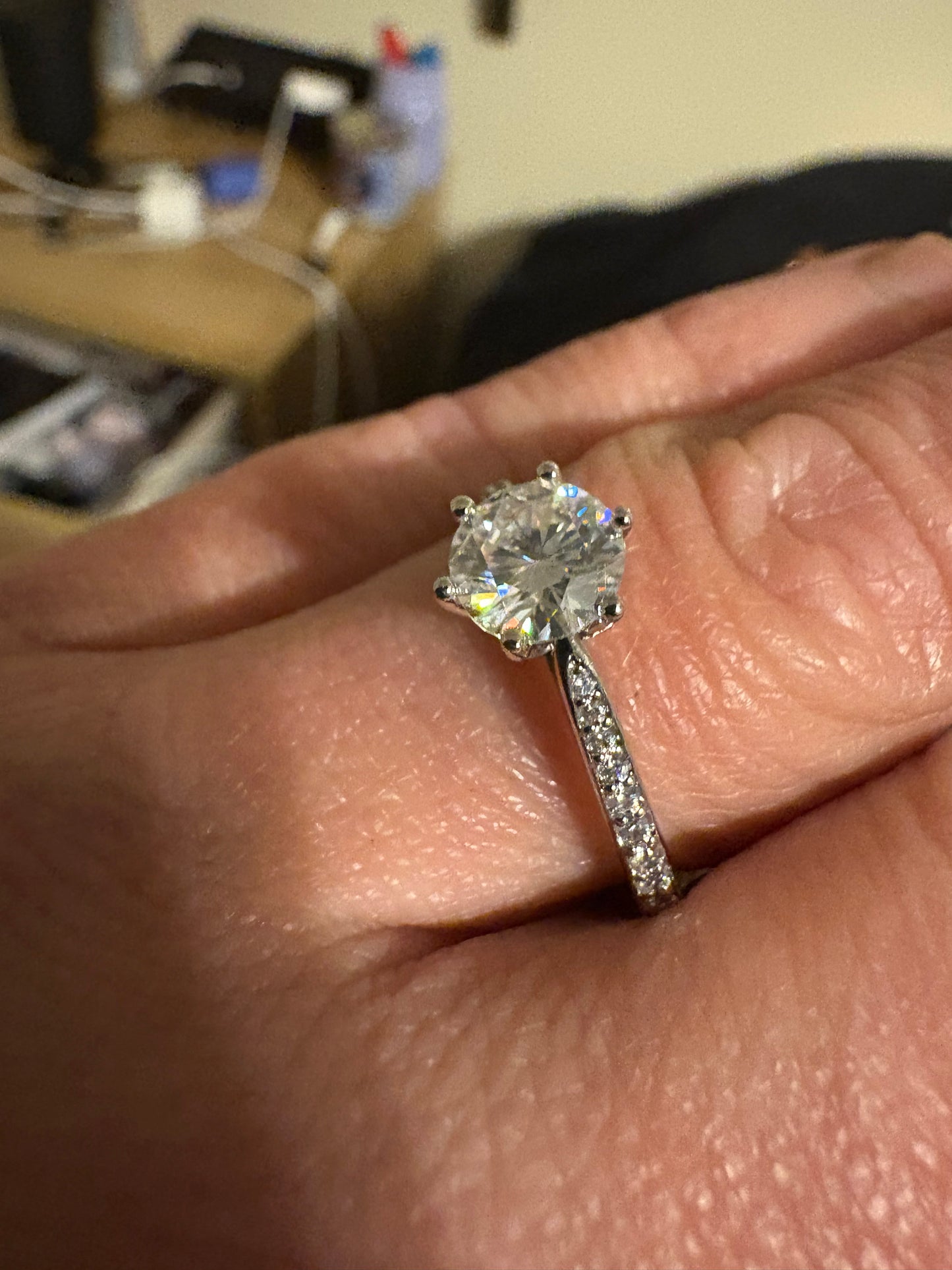 Sterling and moissanite