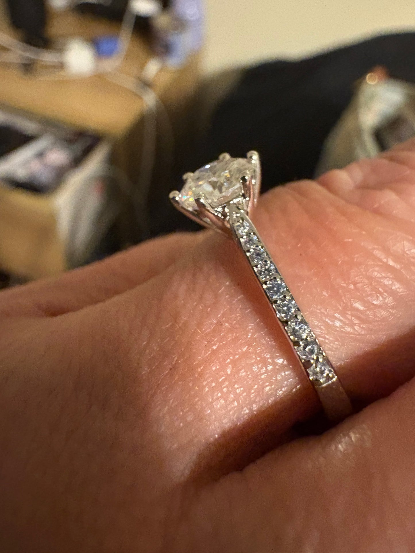 Sterling and moissanite