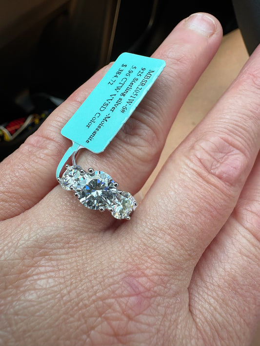 Sterling and moissanite