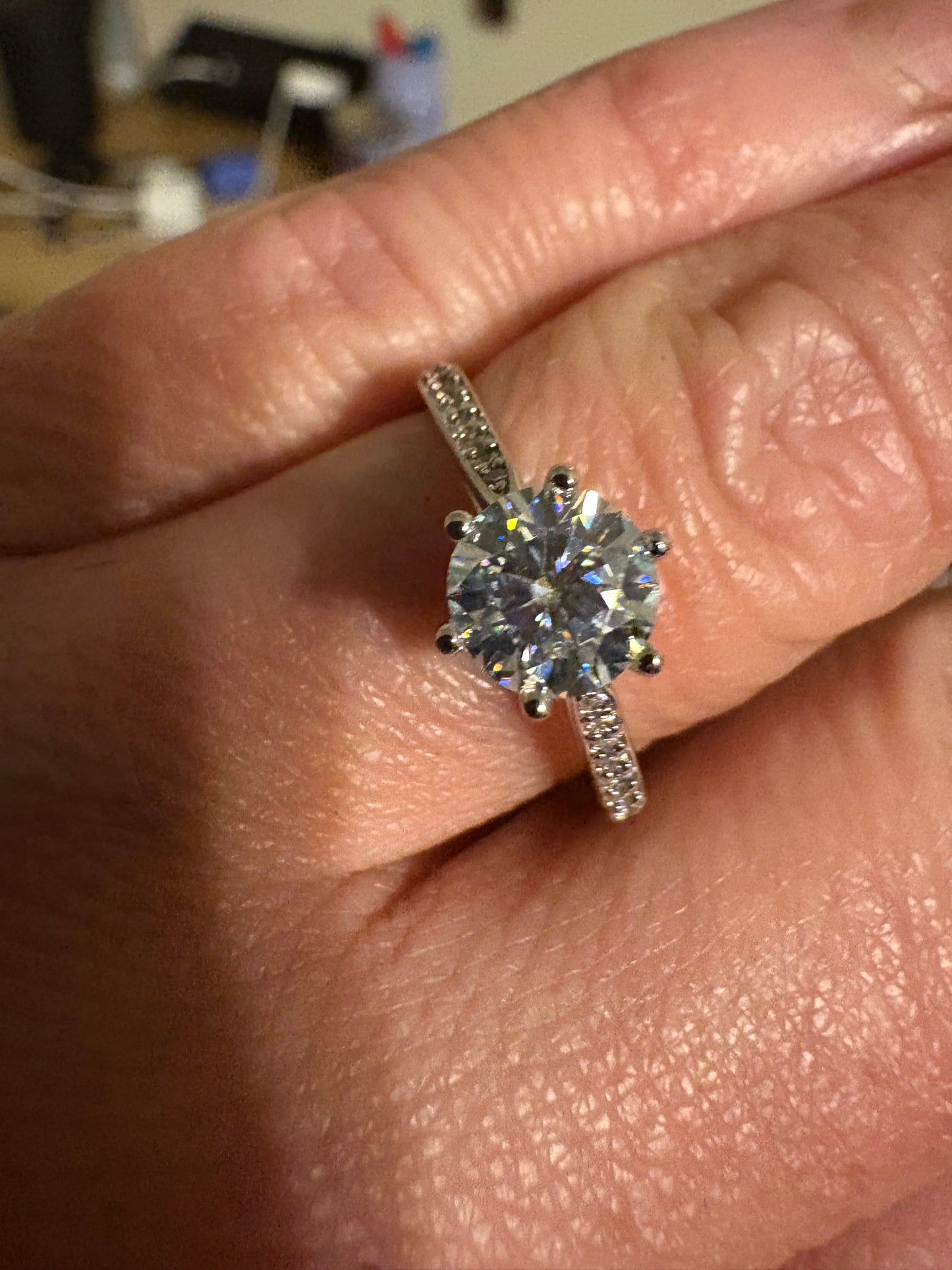 Sterling and moissanite