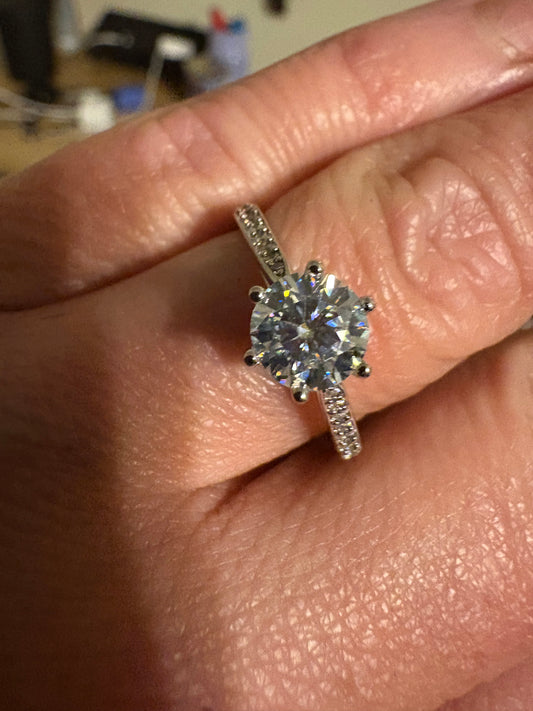 Sterling and moissanite